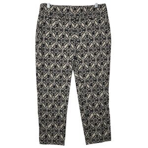 Loft Julie The Riviera geometric print crop Capri pants women’s 4 Ann Taylor